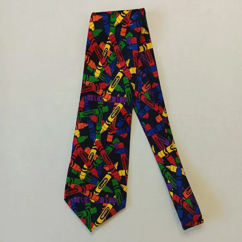 Vintage Crayola 1999 Binney & Smith Men’s Multicolor Crayons Tie L56.5